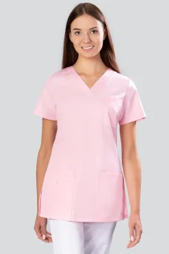 Uniformix Kosmetologia|Stomatologia-Bluza medyczna, 4 kieszenie, taliowana, Select, SE1002, róż pudrowy