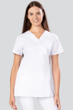 Uniformix Kosmetologia|Stomatologia-Bluza medyczna, 4 kieszenie, taliowana, Select, SE1002, biała