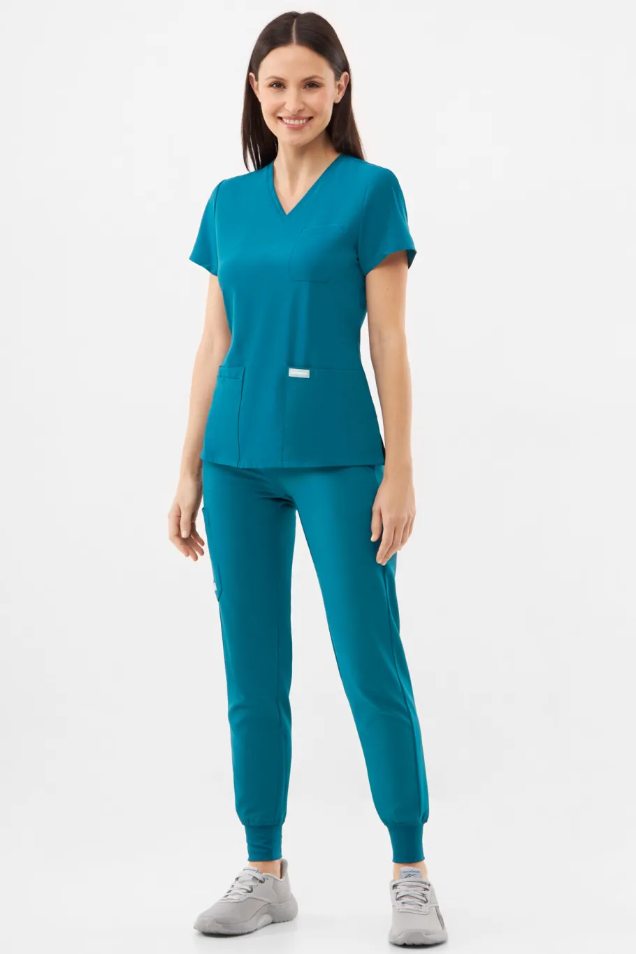 Uniformix Fizjoterapia|Kosmetologia-Bluza medyczna damska , Super Flex 4000-Caribbean Blue