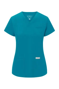 Uniformix Fizjoterapia|Kosmetologia-Bluza medyczna damska , Super Flex 4000-Caribbean Blue