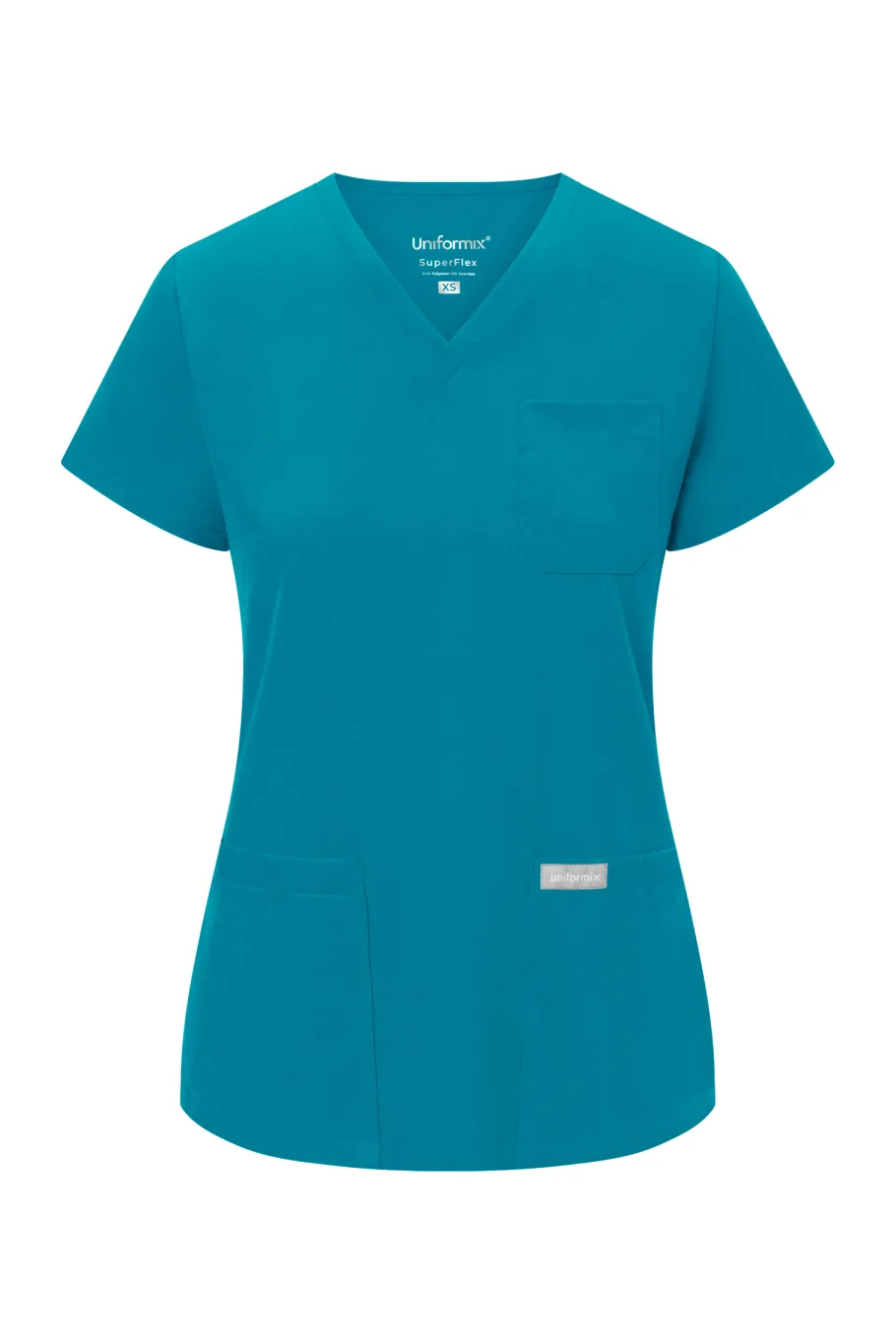 Uniformix Fizjoterapia|Kosmetologia-Bluza medyczna damska , Super Flex 4000-Caribbean Blue