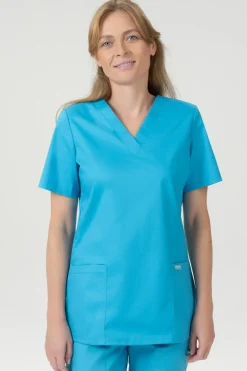 Uniformix Kosmetologia|Stomatologia-Bluza medyczna damska, FLEX ZONE FZ1001B, turkusowy