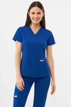 Uniformix Fizjoterapia|Kosmetologia-Bluza medyczna damska , Super Flex 4000-Royal Blue