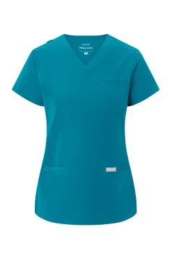 Uniformix Fizjoterapia|Kosmetologia-Bluza medyczna damska RayOn, 3000, Caribbean Blue
