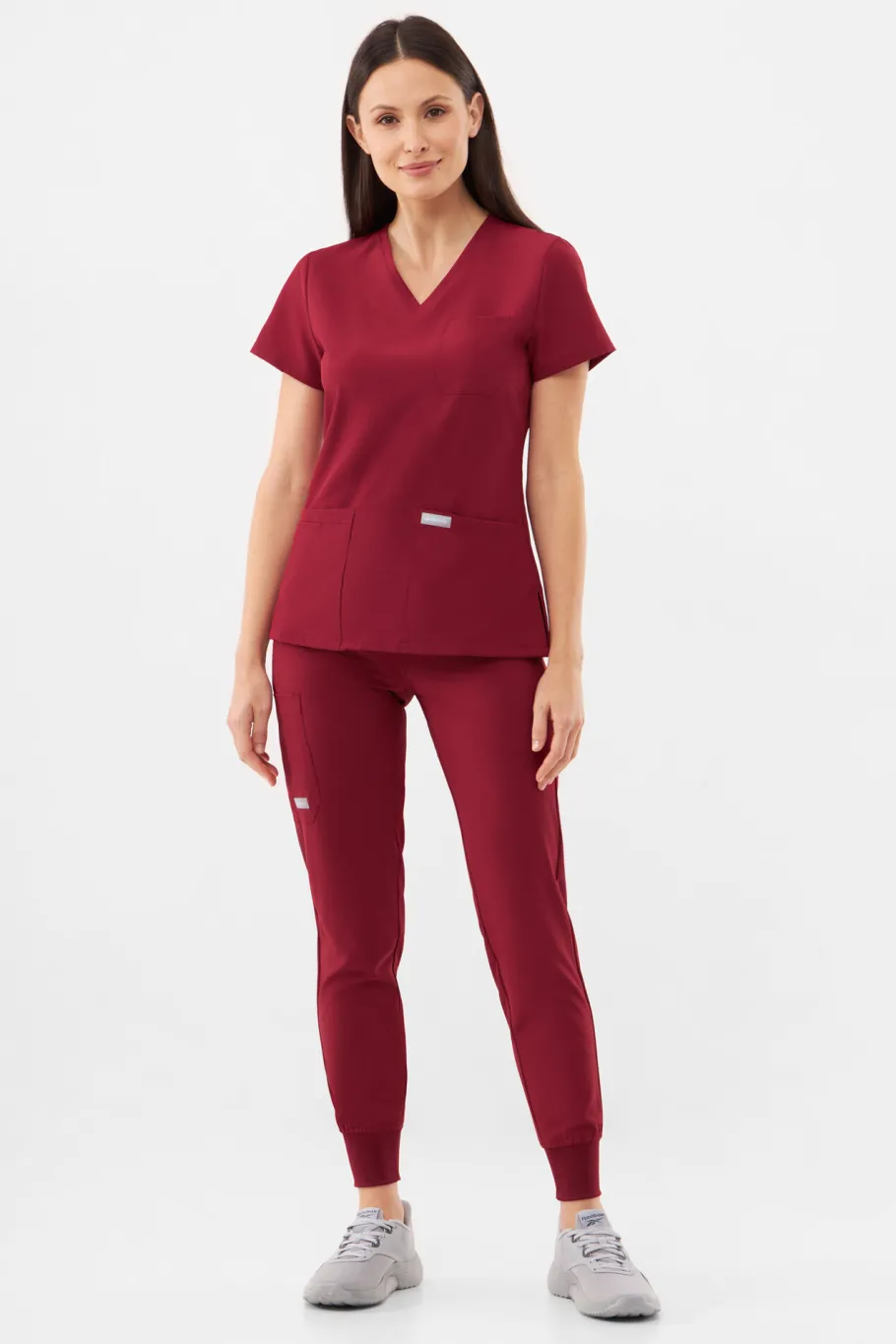 Uniformix Fizjoterapia|Kosmetologia-Bluza medyczna damska , Super Flex 4000-Burgundy