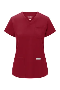 Uniformix Fizjoterapia|Kosmetologia-Bluza medyczna damska , Super Flex 4000-Burgundy