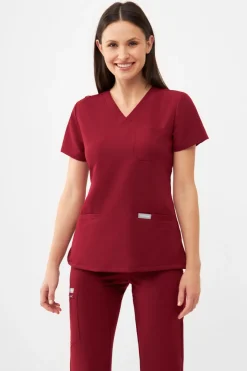 Uniformix Fizjoterapia|Kosmetologia-Bluza medyczna damska RayOn, 3000, Burgundy