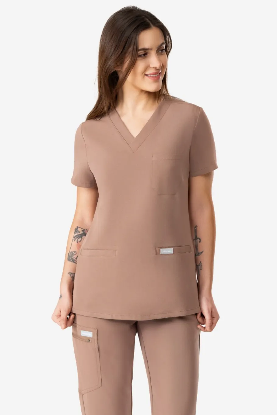 Uniformix Fizjoterapia|Kosmetologia-Bluza medyczna damska RayOn, 3000, Root Brown