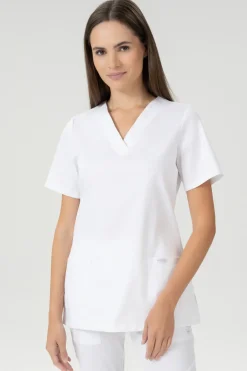 Uniformix Kosmetologia|Stomatologia-Bluza medyczna damska, FLEX ZONE FZ1001B, biały