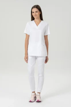 Uniformix Kosmetologia|Stomatologia-Bluza medyczna damska, FLEX ZONE FZ1001B, biały