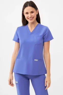 Uniformix Fizjoterapia|Kosmetologia-Bluza medyczna damska RayOn, 3000, Ceil Blue