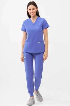 Uniformix Fizjoterapia|Kosmetologia-Bluza medyczna damska RayOn, 3000, Ceil Blue