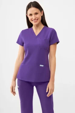 Uniformix Fizjoterapia|Kosmetologia-Bluza medyczna damska RayOn, 3000-Plum Wine