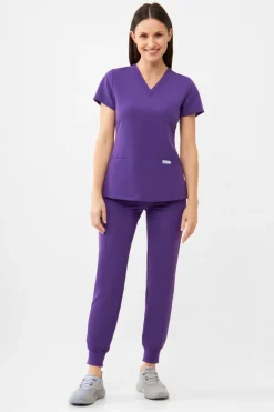 Uniformix Fizjoterapia|Kosmetologia-Bluza medyczna damska RayOn, 3000-Plum Wine