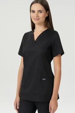 Uniformix Kosmetologia|Stomatologia-Bluza medyczna damska, FLEX ZONE FZ1001B, czarna