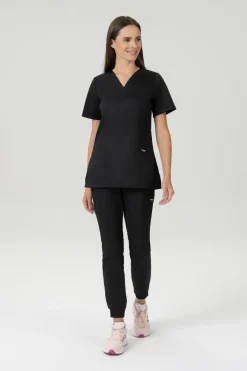 Uniformix Kosmetologia|Stomatologia-Bluza medyczna damska, FLEX ZONE FZ1001B, czarna