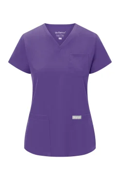 Uniformix Fizjoterapia|Kosmetologia-Bluza medyczna damska , Super Flex 4000-Plum wine