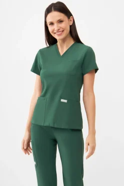 Uniformix Fizjoterapia|Kosmetologia-Bluza medyczna damska , Super Flex 4000-Hunter green