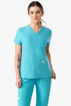 Uniformix Fizjoterapia|Kosmetologia-Bluza medyczna damska , Super Flex 4000-Teal