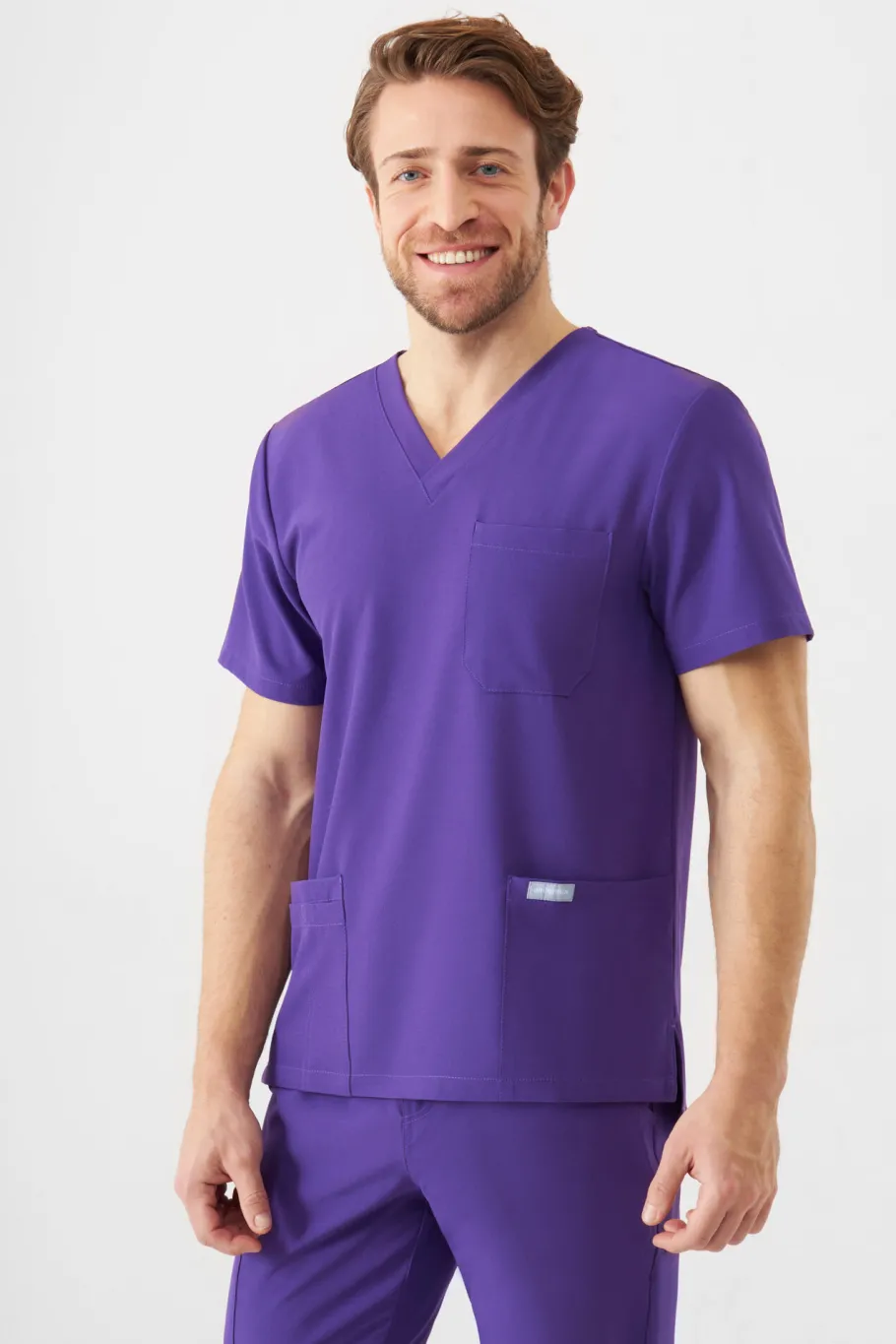 Uniformix Bluzy-Bluza medyczna męska Super Flex, 4050-Plum wine