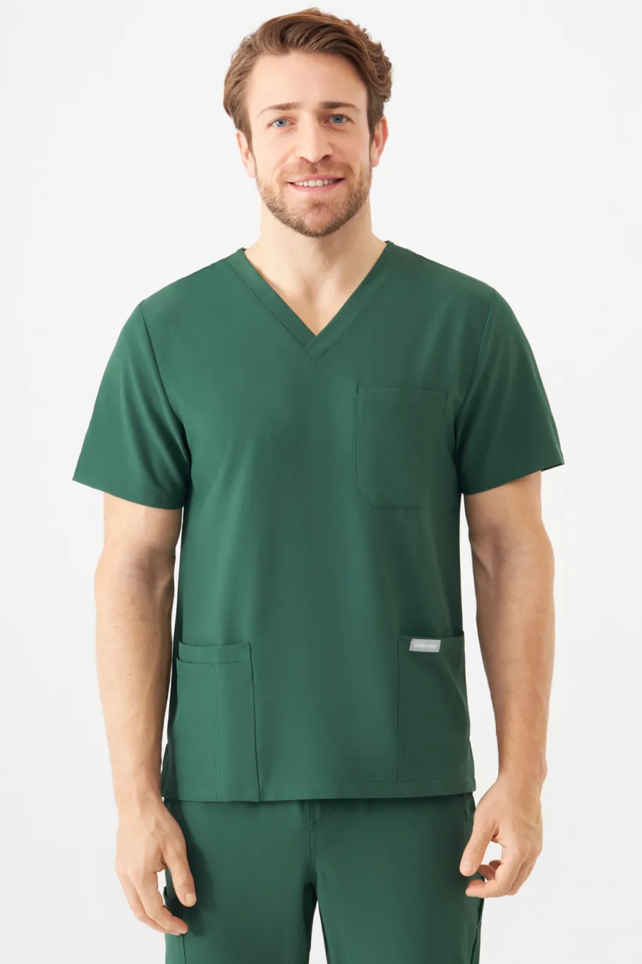 Uniformix Bluzy-Bluza medyczna męska Super Flex, 4050-Hunter green