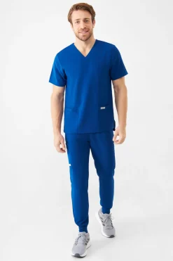 Uniformix Bluzy-Bluza medyczna męska Super Flex, 4050-Royal Blue