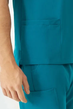 Uniformix Bluzy-Bluza medyczna męska Super Flex, 4050-Caribbean Blue