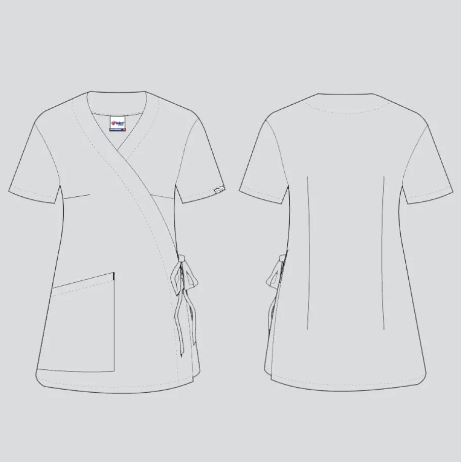 Uniformix Kosmetologia|Stomatologia-Bluza medyczna wiązana, 1 kieszeń,, fason kimonowy, Select, SE1000, grafitowa