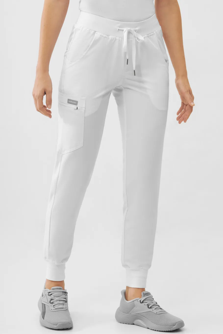Uniformix Fizjoterapia|Kosmetologia-Spodnie medyczne damskie RayOn, 3020, White