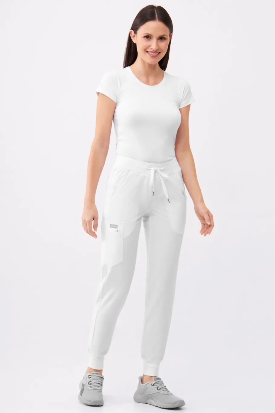 Uniformix Fizjoterapia|Kosmetologia-Spodnie medyczne damskie RayOn, 3020, White