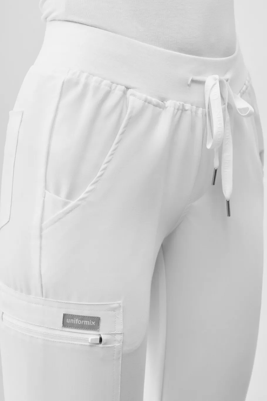 Uniformix Fizjoterapia|Kosmetologia-Spodnie medyczne damskie RayOn, 3020, White