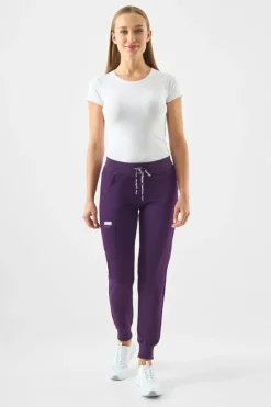 Uniformix Fizjoterapia|Kosmetologia-Spodnie medyczne damskie RayOn, 3020, Dark Purple