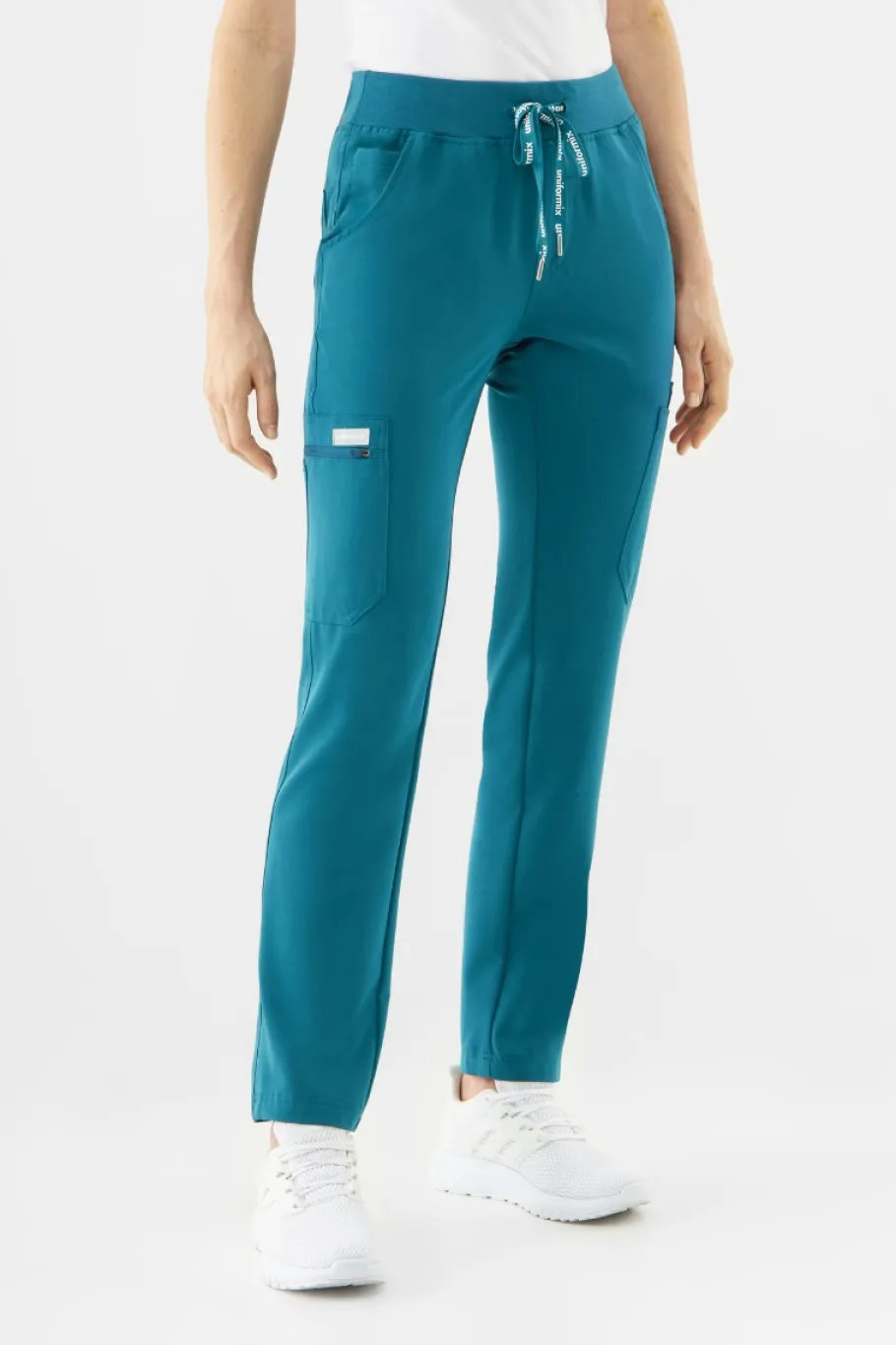 Uniformix Fizjoterapia|Kosmetologia-Spodnie medyczne damskie RayOn, 3030, Caraibben blue