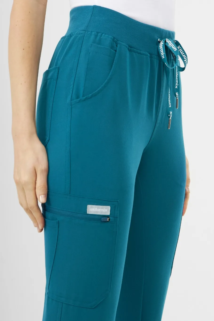 Uniformix Fizjoterapia|Kosmetologia-Spodnie medyczne damskie RayOn, 3030, Caraibben blue