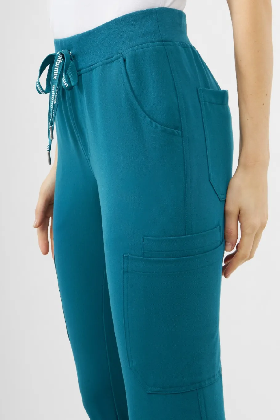 Uniformix Fizjoterapia|Kosmetologia-Spodnie medyczne damskie RayOn, 3030, Caraibben blue