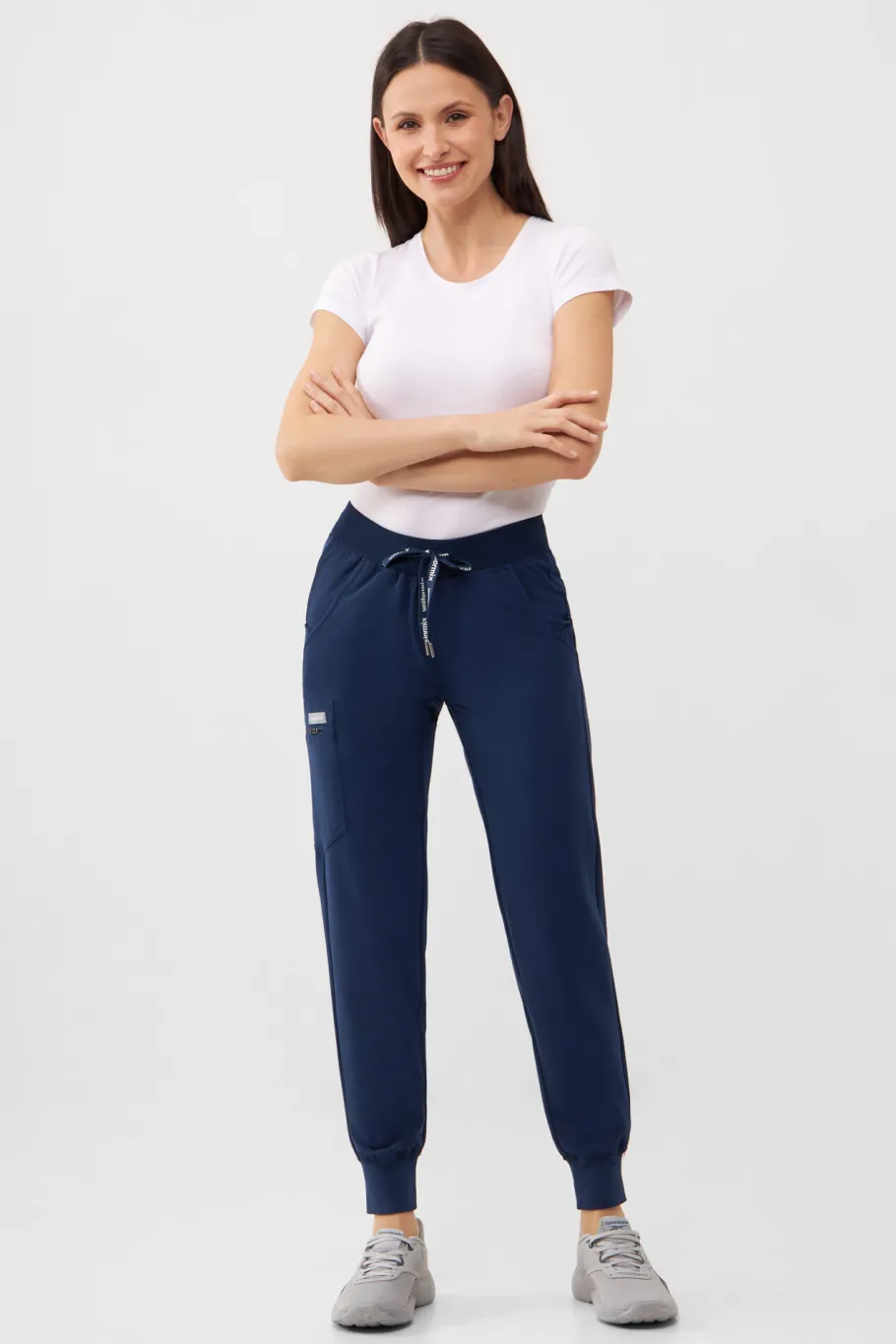 Uniformix Fizjoterapia|Kosmetologia-Spodnie medyczne damskie RayOn, 3020, Navy