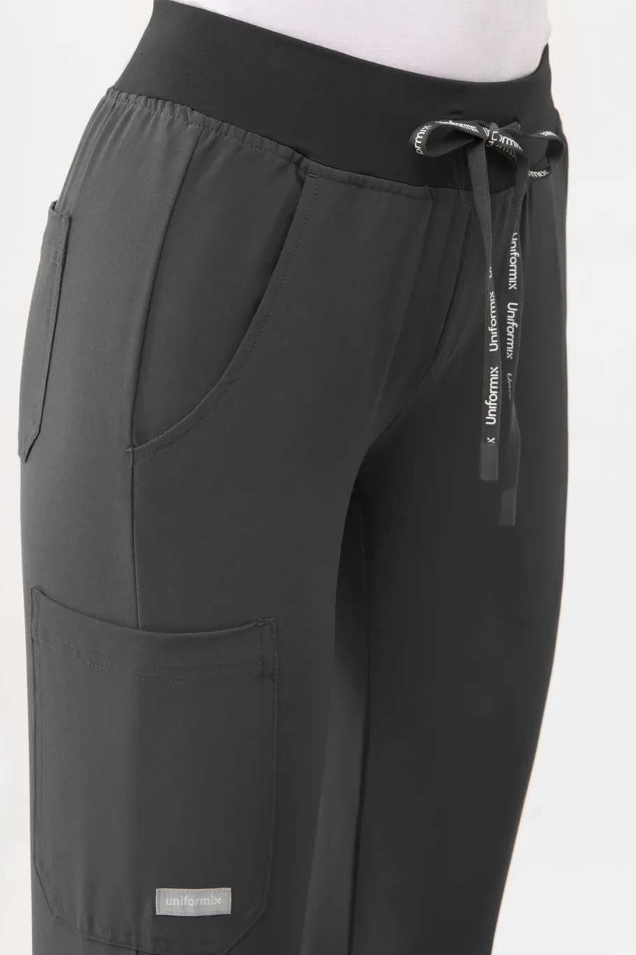 Uniformix Fizjoterapia|Kosmetologia-Spodnie medyczne damskie Super Flex, 4020-Dark Grey
