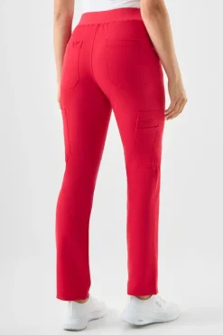 Uniformix Fizjoterapia|Kosmetologia-Spodnie medyczne damskie RayOn, 3030,Red