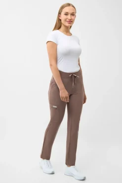 Uniformix Fizjoterapia|Kosmetologia-Spodnie medyczne damskie RayOn, 3030 Root Brown