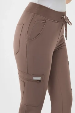 Uniformix Fizjoterapia|Kosmetologia-Spodnie medyczne damskie RayOn, 3030 Root Brown