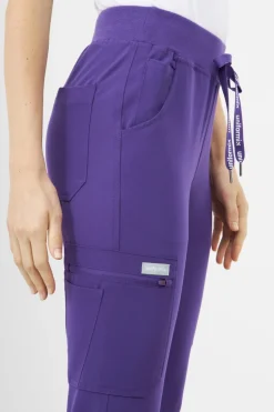 Uniformix Fizjoterapia|Kosmetologia-Spodnie medyczne damskie RayOn, 3030, Plum wine
