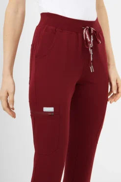 Uniformix Fizjoterapia|Kosmetologia-Spodnie medyczne damskie RayOn, 3030,Burgundy