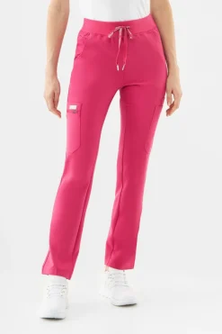 Uniformix Fizjoterapia|Kosmetologia-Spodnie medyczne damskie RayOn, 3030, Virtual Pink