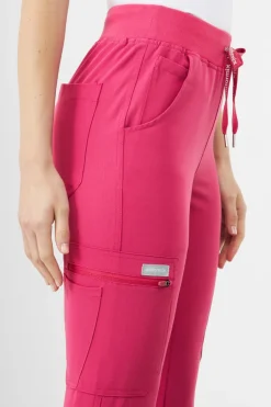 Uniformix Fizjoterapia|Kosmetologia-Spodnie medyczne damskie RayOn, 3030, Virtual Pink