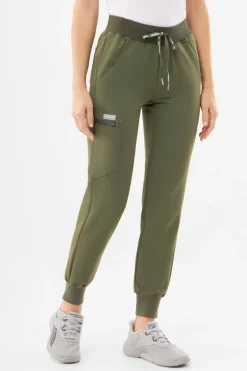 Uniformix Fizjoterapia|Kosmetologia-Spodnie medyczne damskie RayOn, 3020, Tea Leaf