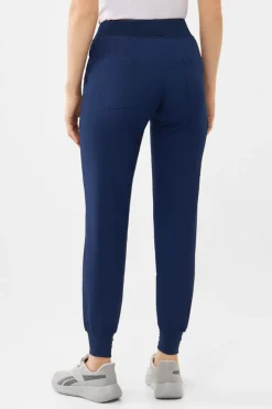 Uniformix Fizjoterapia|Kosmetologia-Spodnie medyczne damskie Super Flex, 4020-Navy