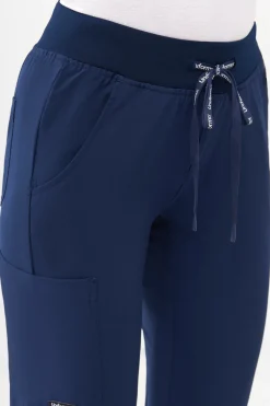 Uniformix Fizjoterapia|Kosmetologia-Spodnie medyczne damskie Super Flex, 4020-Navy
