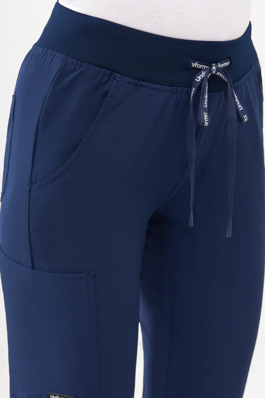 Uniformix Fizjoterapia|Kosmetologia-Spodnie medyczne damskie Super Flex, 4020-Navy