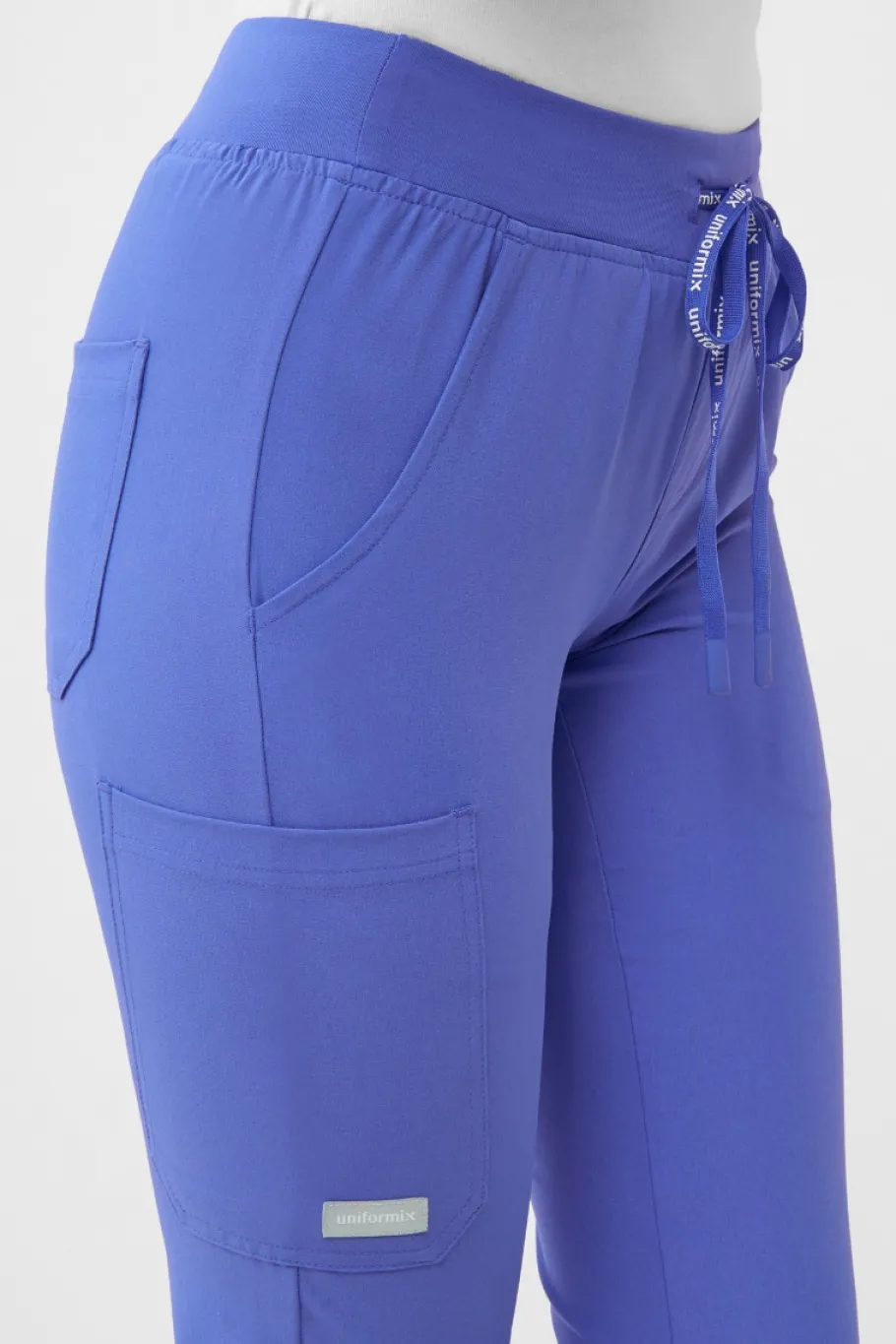 Uniformix Fizjoterapia|Kosmetologia-Spodnie medyczne damskie Super Flex, 4030 Ceil Blue