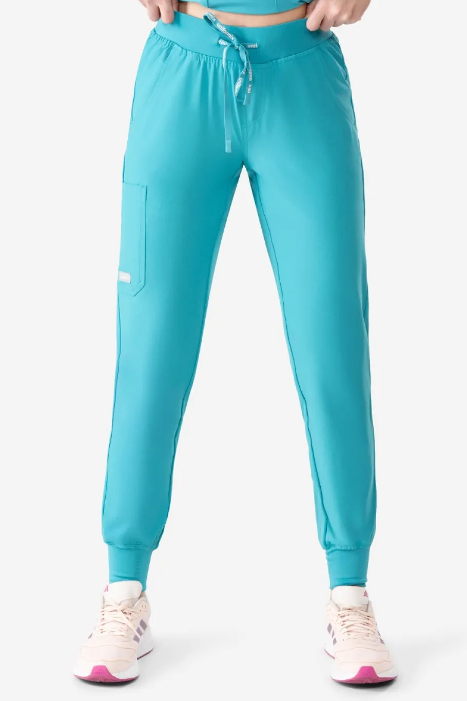 Uniformix Fizjoterapia|Kosmetologia-Spodnie medyczne damskie Super Flex, 4020, Teal